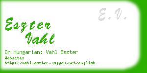 eszter vahl business card